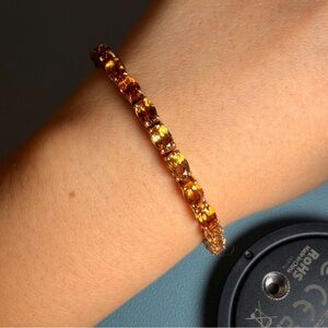Citrine Gold Plated Tennis Bracelet